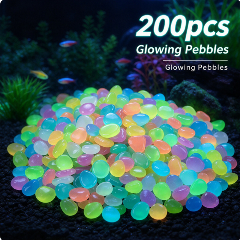 Plant Aquarium Pot - 200 stuks 1cm glow-in-the-dark kiezelstenen, lichtgevende