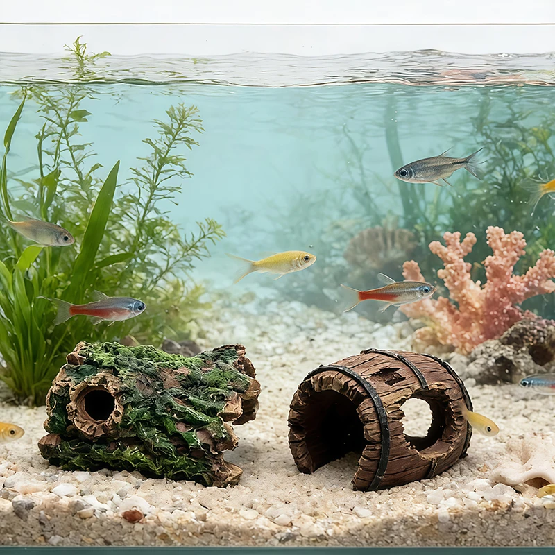 Aquarium Plant Substrate - 3 stuks aquariumharsdecoratie ornamenten grot garnalenverborgenplaats
