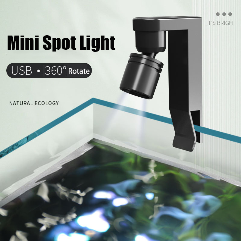 Aquarium Plant Light - USB-klemlicht Waterdicht wit/geel kleur Spotlicht voor