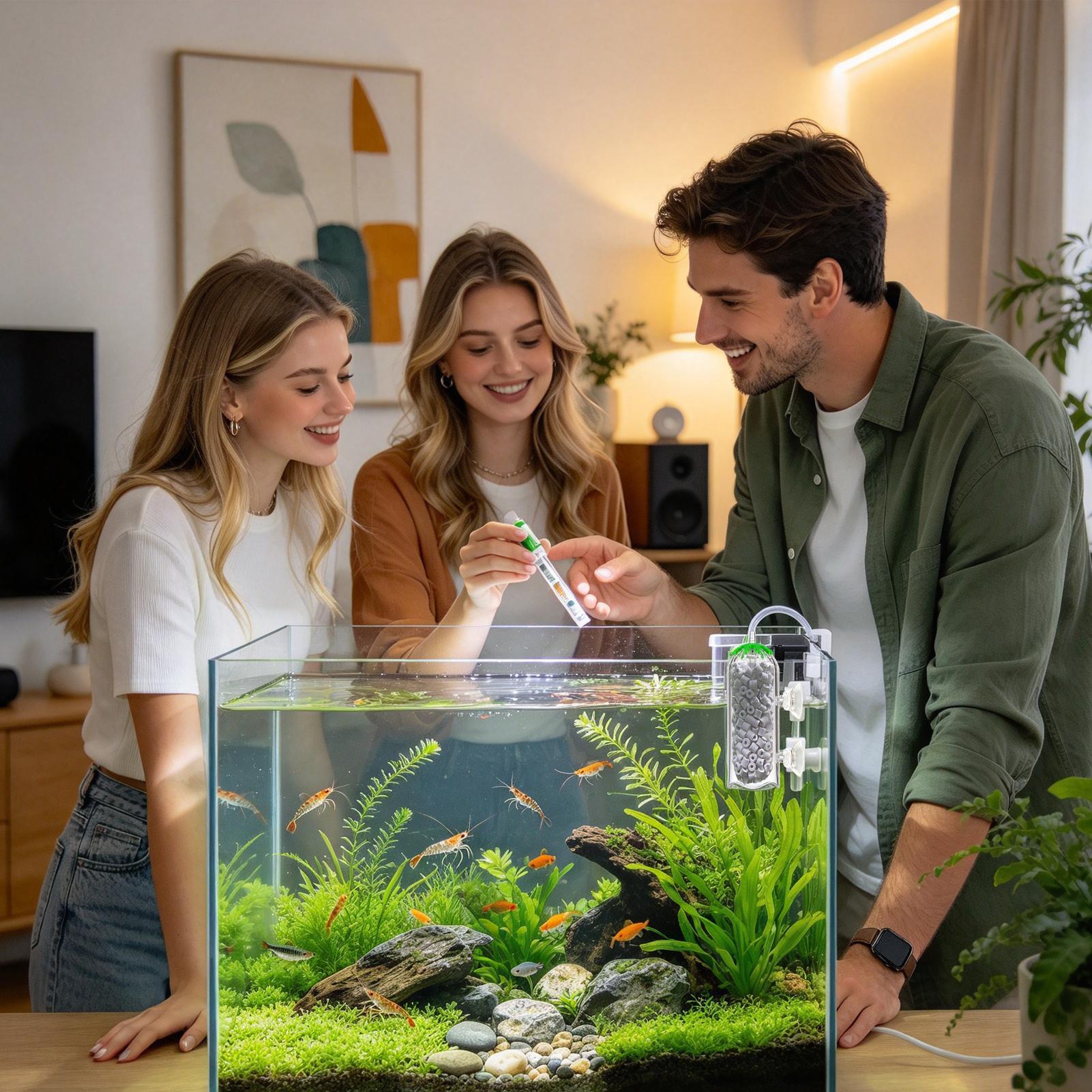 Aquarium Planted Tank Filter - Aquarium Luchtpomp Diffuser Spatwaterdichte Zuurstoffilter Kap