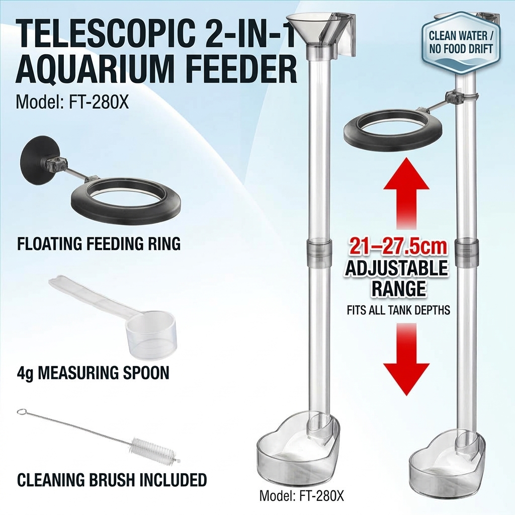 Acryl telescopische visvoederb - Aquarium Fertilizer recensie en prijs